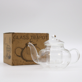 Glass Infuser Teapot - Round Pearl - 400ml -  Gift Boxed