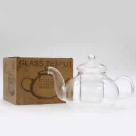 Glass Infuser Teapot - Round Pearl - 800ml -  Gift Boxed