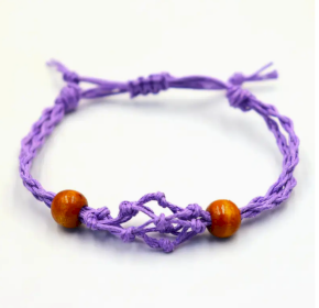 10x Crystal Gemstone Bracelet Cord 20-28cm/7.8-11inch - Purple