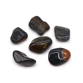 6x Large African Tumble Stones - Tigers Eye - Blue