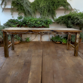 Recycled Teakwood Display / Dinning Table 1.8m / No Bottom Shelf