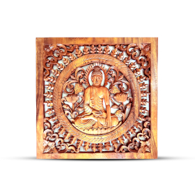 Square Decorative Wooden Buddha Panel 40x40cm