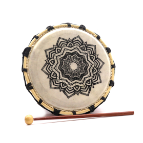 Mandala Shamanic Drum with Stick - 20cm