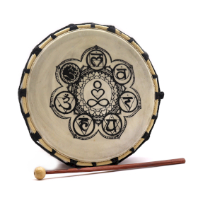 Chakra Shamanic Drum with Stick- 25cm