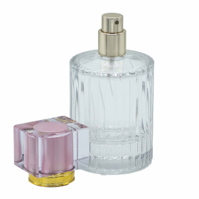 8x Soft Rose - 50ml Round Ribbed Bottle, Spray and Cap