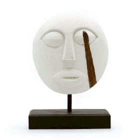 Timor Tribal Decorative Mask - White 27x20cm