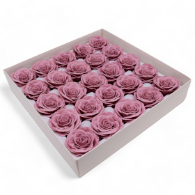 25x Craft Soap Flower - Lrg (7-Layer) Vintage Rose - Operetic Mauve