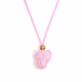 10x Crystal Gemstone Necklace Cord 45cm/18inch - Pink