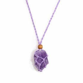 10x Crystal Gemstone Necklace Cord 45cm/18inch - Purple