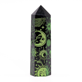 Black Obsidian Points (approx 60-70 gm 9cm) - Mystic Story - Forest Green