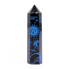 Black Obsidian Points (approx 60-70 gm 9cm) - Mystic Story - Midnight Blue