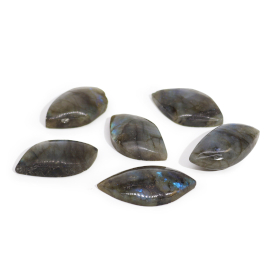 6x Madagascar Labradorite Leaf Stones (approx 15-20gms 45-55mm)