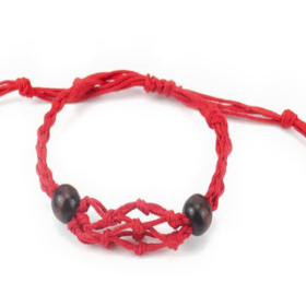 10x Crystal Gemstone Bracelet Cord 20-28cm/7.8-11inch - Red