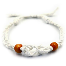 10x Crystal Gemstone Bracelet Cord 20-28cm/7.8-11inch - White