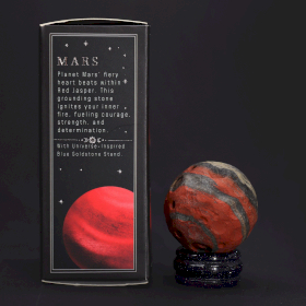 Red Jasper Planet on a Solar Goldstone Stand (MARS) - 40mm