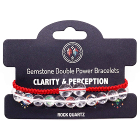 3x Gemstone Double Power Bracelets- Rock Quartz