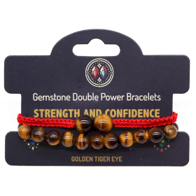 3x Gemstone Double Power Bracelets- Tiger Eye