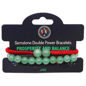 3x Gemstone Double Power Bracelets- Jade