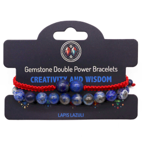 3x Gemstone Double Power Bracelets- Lapis Lazuli