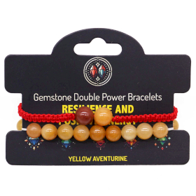 3x Gemstone Double Power Bracelets- Yellow Aventurine