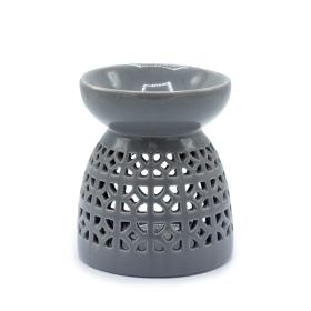 3x Classic Oil Burner - Morrocan Cutout - Grey