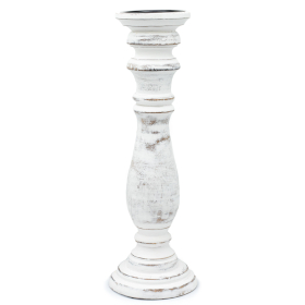 Classic Candle Stand - Whitewash - 37x10cm - Large