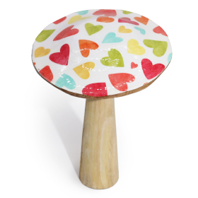 2x Large Mushroom - 20cm - Pastel Hearts