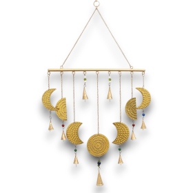 Indian Chimes - Brass Moon Phases Chimes - 43x40cm