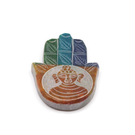 4x Soapstone Hamsa Incense Holder 9x6cm -Buddah