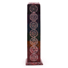 Soapstone Square Tower Incense Holder 25cm - 7 Charkras