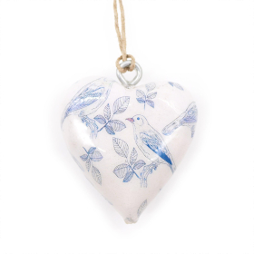 24x Lrg Decor Wood Hearts -  Blue Bird (24)