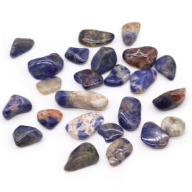 24x African Gemstone Sodalite - Spotted Blue - Size 5 - 16mm (KG)