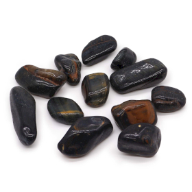 12x African Gemstone Tigers Eye - Blue - Size 7 - 26mm (KG)