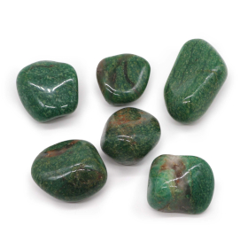 6x African Gemstone Quartz - Green - Size 8 - 30mm (KG)