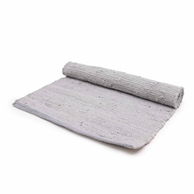 Medium Indian Handloom Cotton Rug - 90x150cm - Grey