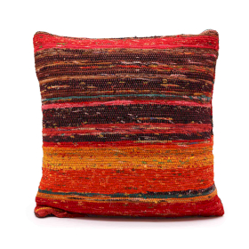 Rag Rug Cushion Covers - 40x40cm - Rich Reds