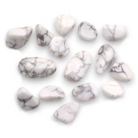 24x M Tumble Stone - Howlite, White