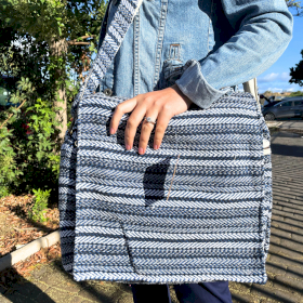 Soft Banjar Laptop Bag - Blue Strips