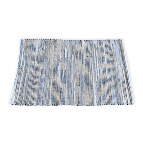 Large Jute and Recycled Cotton Rug - 130x170cm - Blue