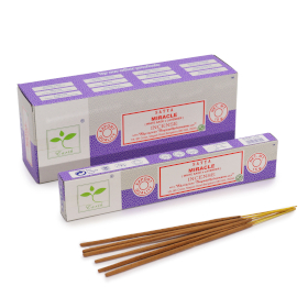 6x Satya Incense 15gm - Miracle (White Sage & Lavender)