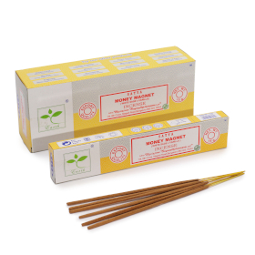 6x Satya Incense 15gm - Money Magnet (White Sage & Vanilla)