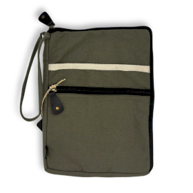 Canvas Large Laptop Pouch - Olive