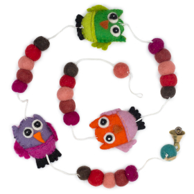 Felt Wall Hanging  -Owls (random colours)