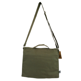 Cotton Canvas Laptop Messenger Bag - Olive