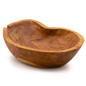 Natural Rough Shape Teakwood Fruit Bowl - 31x22x8cm