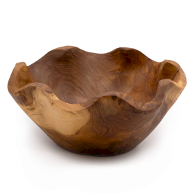 Medium Smooth Teakwood Fruit Bowl - 21x9cm