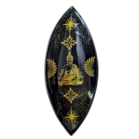 Enamel Incense Bowl - Aluminum - Gold & Black Buddha