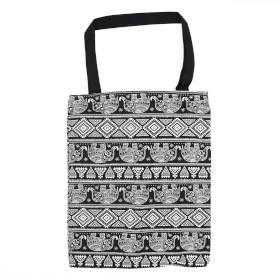 6x Classic Tote Zipper Bag (Elephants Motif) 40x34cm