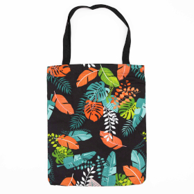 6x Classic Tote Zipper Bag (Dark Tropical Motiff) 40x34cm