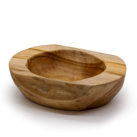 Large Natural Shape Teakwood Bowl - 25x7cm